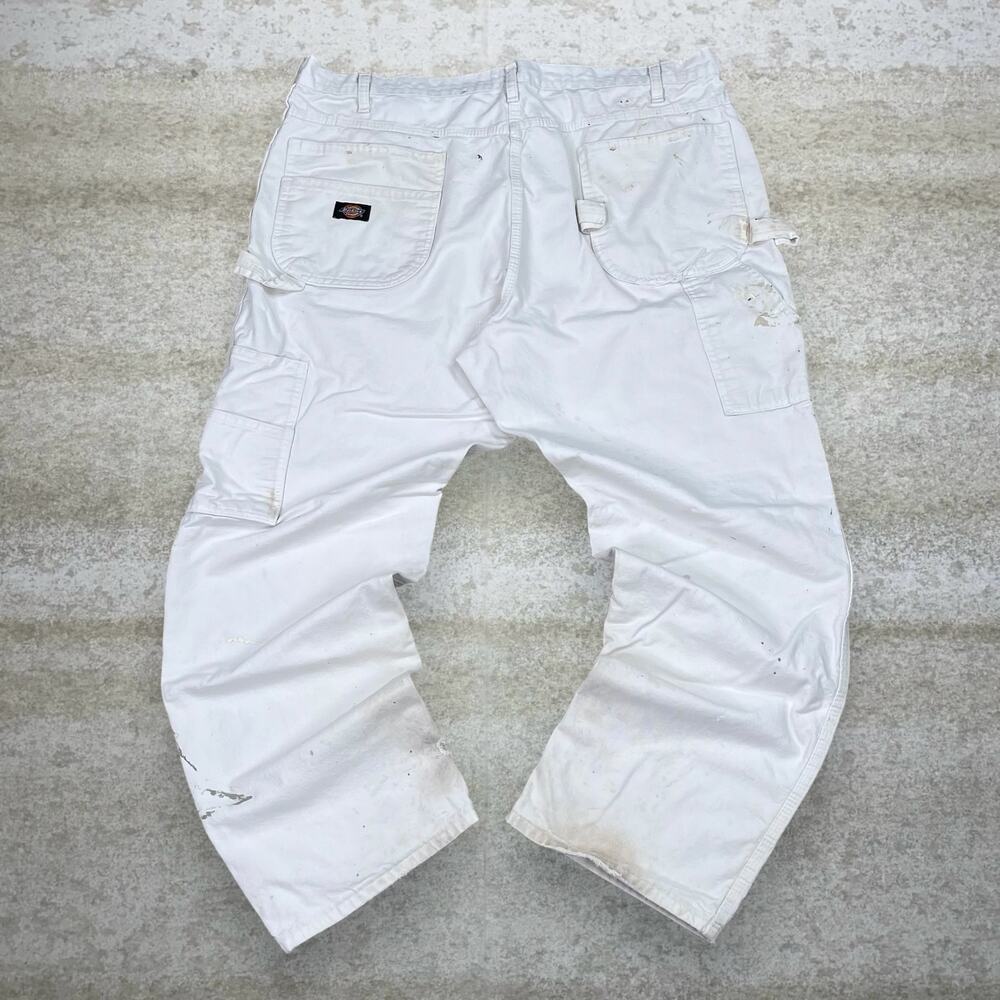 Vintage 90s Dickies Carpenter Pants 40x32 Baggy Wide Leg Snow White Canvas